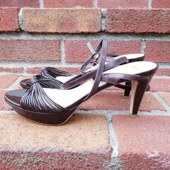Bally ‘Jael’ Chocolate Brown Strappy Heeled Sandals Wrap Ankle Strap 6.5 - Picture 14 of 16